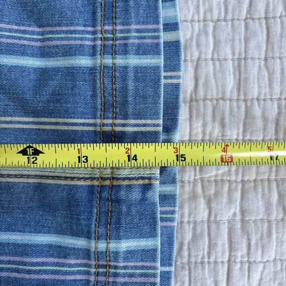 NWT Wild Fable Women’s Size 2 Mini Denim Skirt Multi Color Striped Stretch - Picture 6 of 6